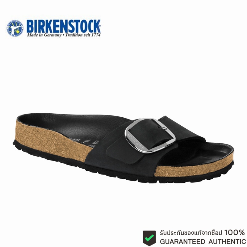 BIRKENSTOCK Madrid Big Buckle Black รองเท้าแตะ Unisex สีดำ（ของแท้ 100 %）