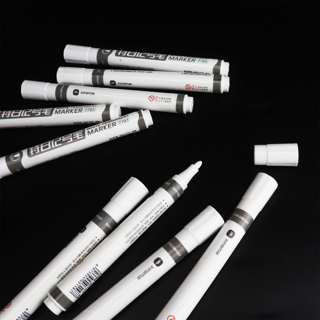 ปากกามาร์คเกอร์สีขาว กันน้ำ หัว 2 มม ปากกาสีขาว