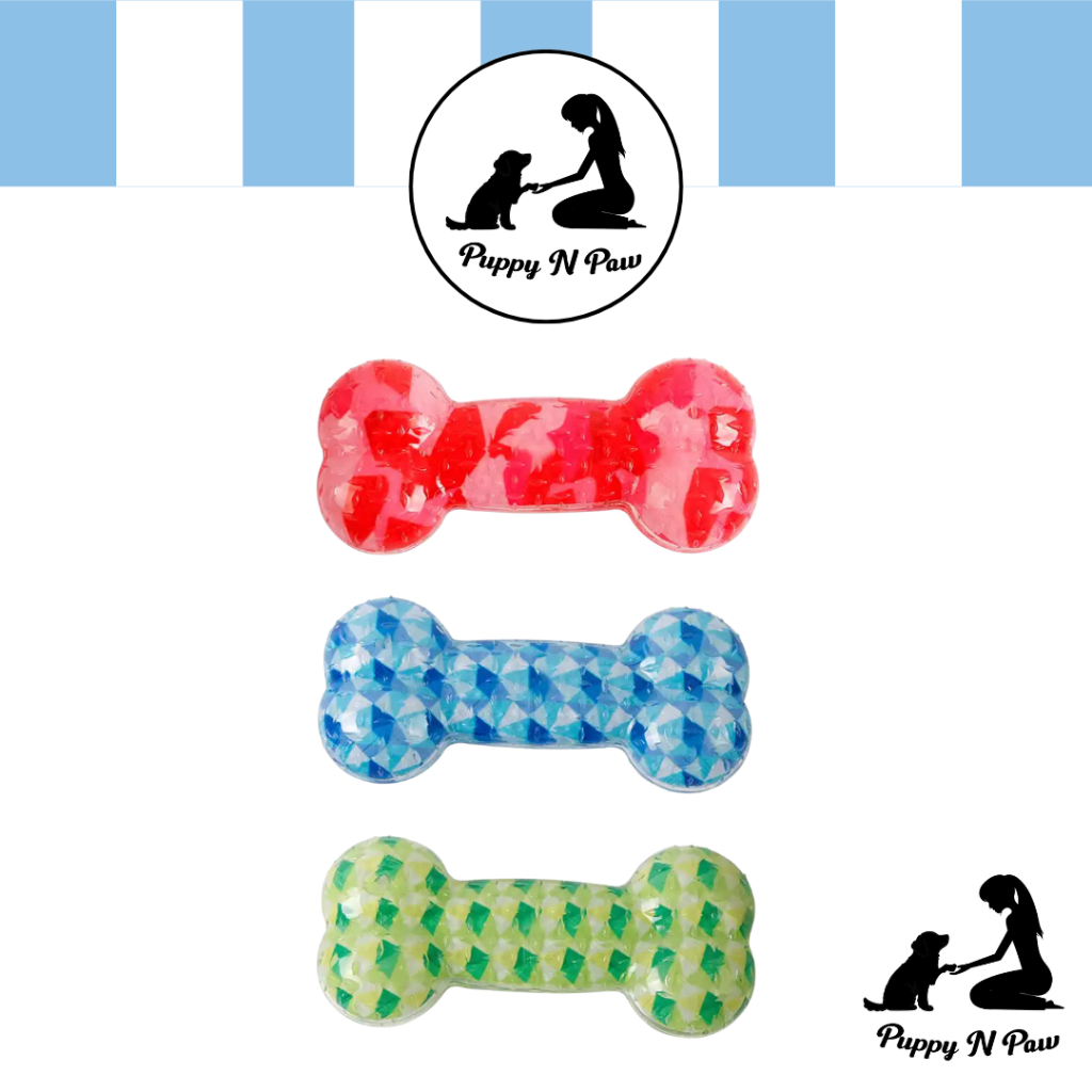 Puppy N Paw Pet Bone Pattern Style ของเล่นกระดูกสุนัข บีบมีเสียง ขัดฟัน กัดไม่ขาด เด้งยืดหยุ่น ของเล่นหมาใหญ่ โยนเล่น