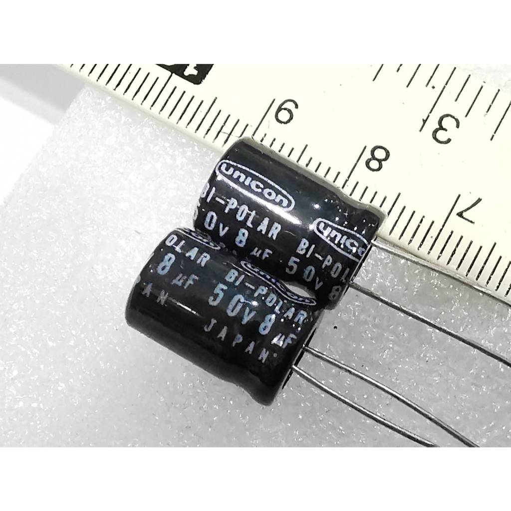 2ตัว(1คู่) Capacitor 3.3uf.50V./4uF50V./ 3.3uF100V./8uF50V.  สำหรับลำโพงเสียงแหลม-กลาง ชนิด Bi-Polar ไม่มีขั้ว
