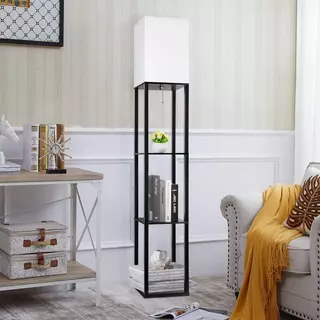 โคมพื้น floor lamp สีหลอดไฟ นํา ด้วยชั้นวาง สำหรับห้องนั่งเล่นห้องนอนสำนักงาน