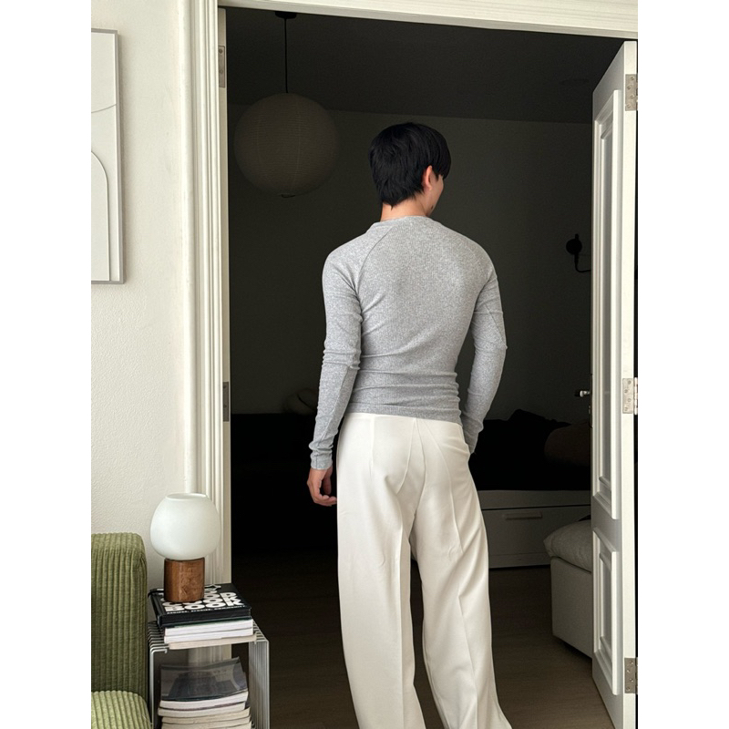 เสื้อยืดรัดรูปแขนยาว ผ้าร่องหนาพรีเมี่ยม แบรนด์ cozy vibe - รูปที่ 6