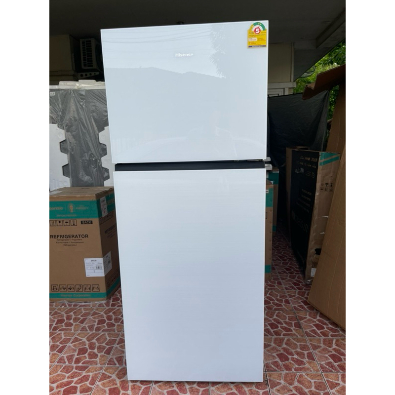 ตู้เย็น 2 ประตู 15Q HISENSE RT549N4TWU กระจกขาว ลด40-60%_ใหม่ B-Grade