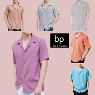 bp เสื้อเชิ้ตแขนสั้น คอปก ผู้ชาย ผ้าไหมอิตาลี สไตล์ KOREA มินิมอล มี 16 สี