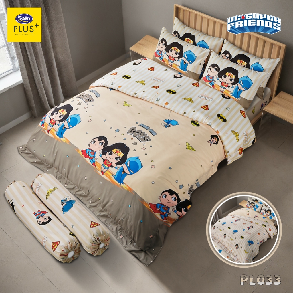 Satin Plus ชุดผ้าปูที่นอน 6 ฟุต 5 ฟุต 3.5 ฟุต (ไม่รวมนวม) License Series ENJOY YOUR JOURNEY