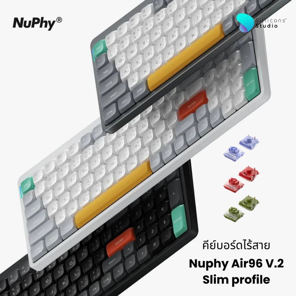 [EN/TH] คีย์บอร์ดไร้สายแบบบาง Nuphy AIR96V2 Ultra-slim Wireless Mechanical Keyboard ของแท้