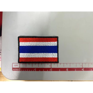ธงชาติ งานปัก สีดำ-เขียว #อาร์มธง ขนาด4x6cm