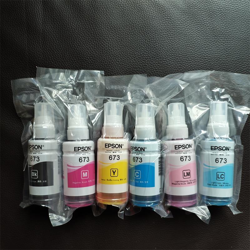 Ink [ไม่มีกล่อง] หมึกแท้ EPS0N 673 ชุด 6 สี แท้ 100% L series: L800/L805/L810/L850/L1800