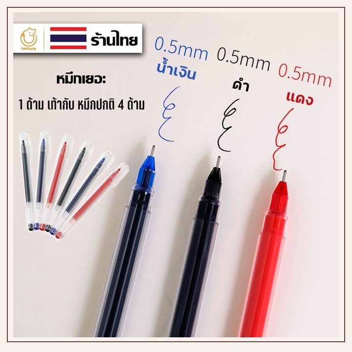 ปากกาเจลเขียนลื่นสีดำ