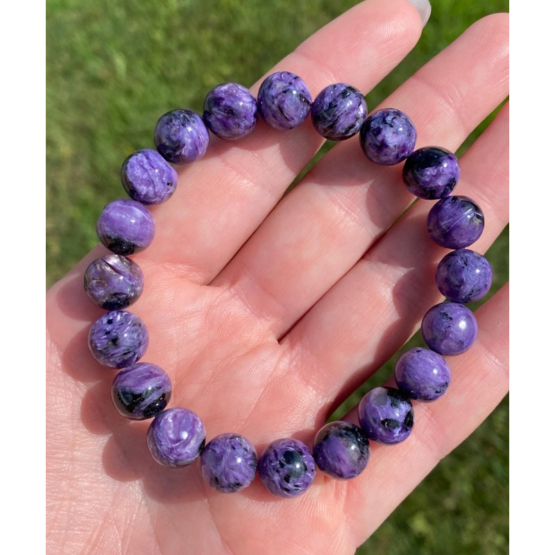 High Quality Charoite 10 mm Bracelets - Third Eye and Crown Chakra