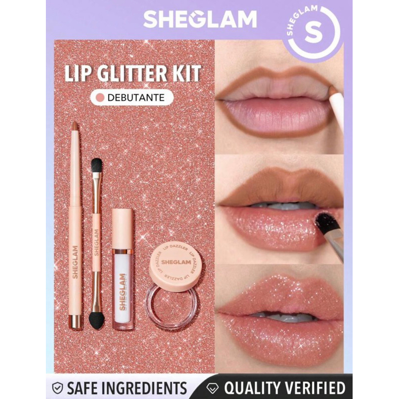 เซ็ตลิป กลิตเตอร์ 4ชิ้น SHEGLAM Lip Dazzler Glitter Kit ลิปสติก กลิตเตอร์ วิ้งตาแตก (พร้อมส่งในไทย!!!)