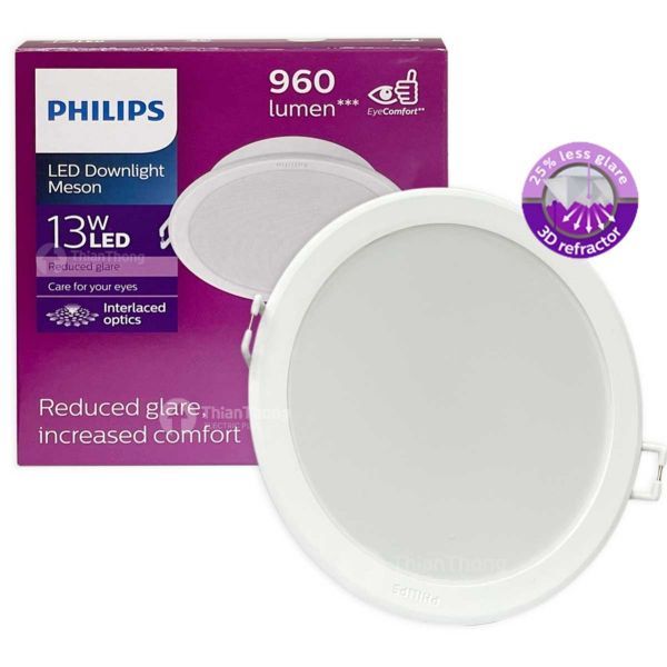 โคมไฟ LED Downlight Philips Meson 13W Coolwhite 5"