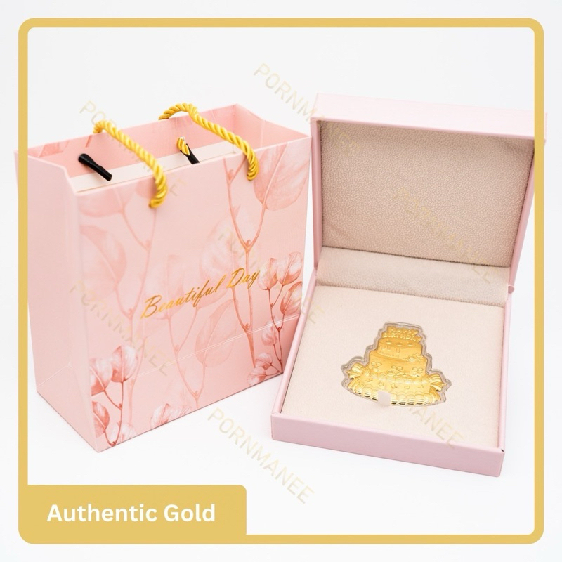 เซ็ทเค้ก ทองแท้99.99% น้ำหนัก0.3 กรัม