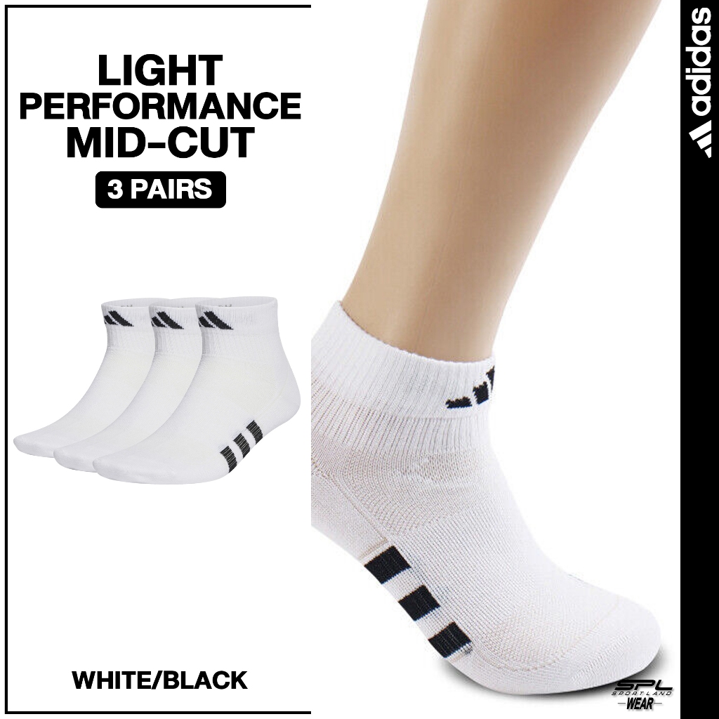 Adidas อาดิดาส ถุงเท้า มิดคัท (1แพ็คมี 3คู่) Sock Light Mid Cut 3PP HT3445 (600)