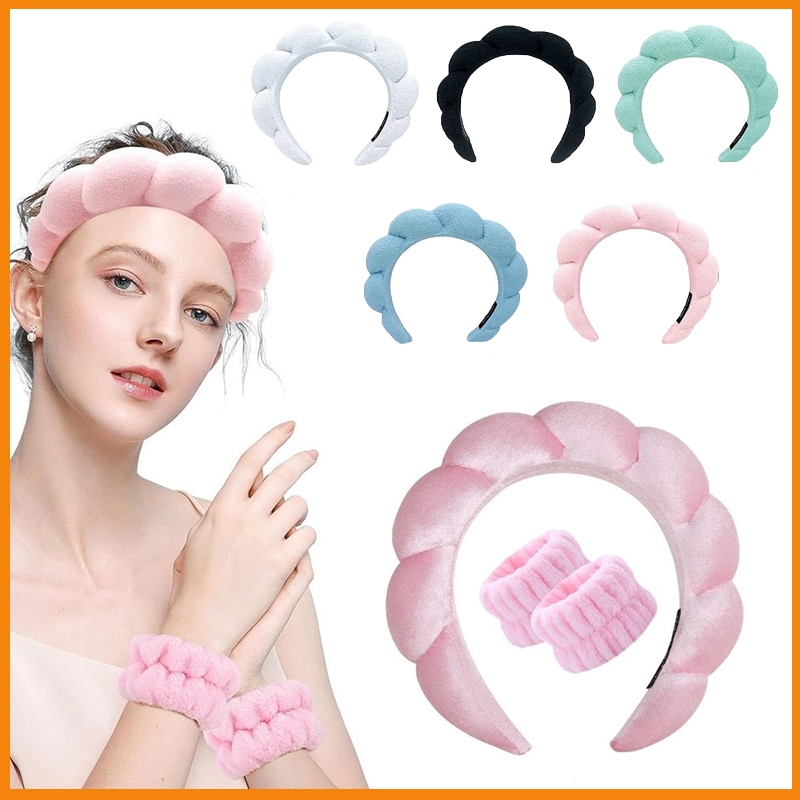 ผ้าคาดผม ผ้าคาดผมแต่งหน้า ผ้าคาดผมนวดหน้า อาบน้ำ สีพื้น Headband