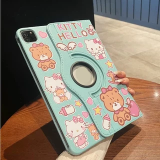 เคสฝาพับ หมุนได้ 360° สำหรับ Samsung Tab A11 A9 Plus/Tab A7 lite/Tab S6 lite/Tab A11Plus S10 S9 FE S9FE S7 S8 ลายการ์ตูน