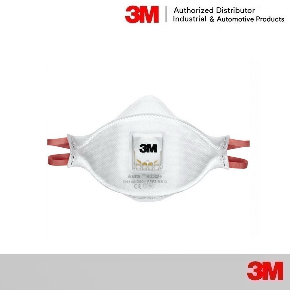3M 9332A+  หน้ากากป้องกันฝุ่นแบบพับได้ พร้อมวาล์วระบายอากาศ 3M 9332 FFP3