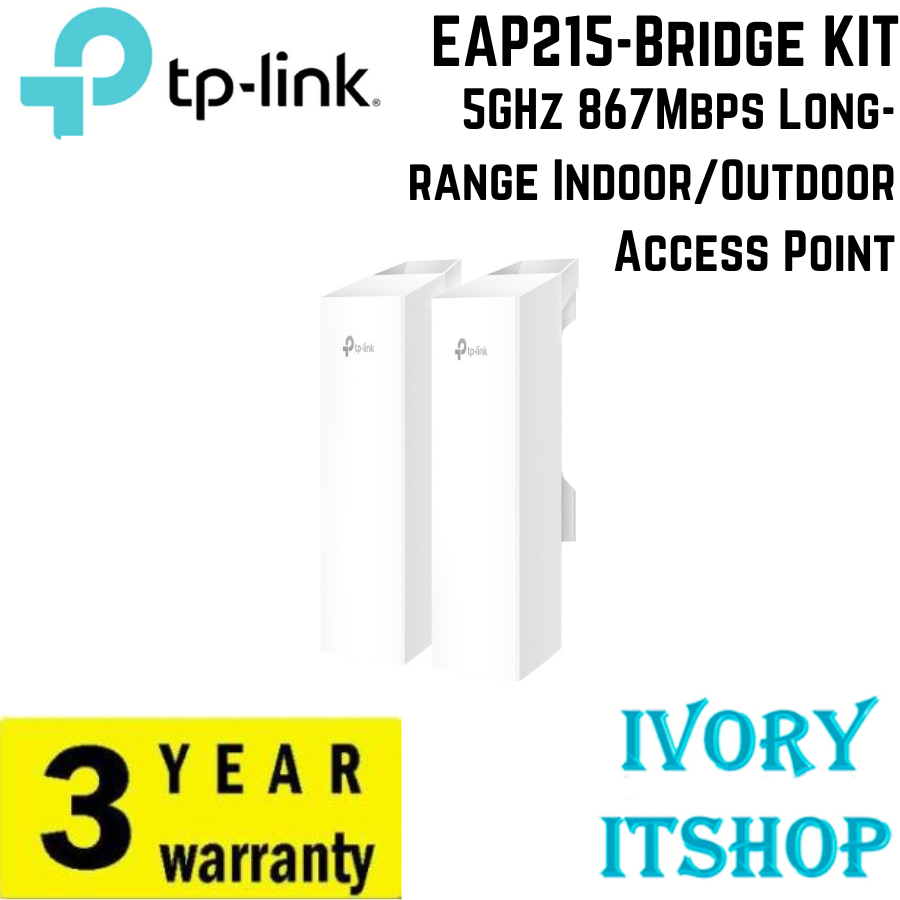 TP-LINK EAP215-Bridge KIT Omada Wireless Bridge 5 GHz 867 Mbps Long-Range Indoor/Outdoor Access Poin