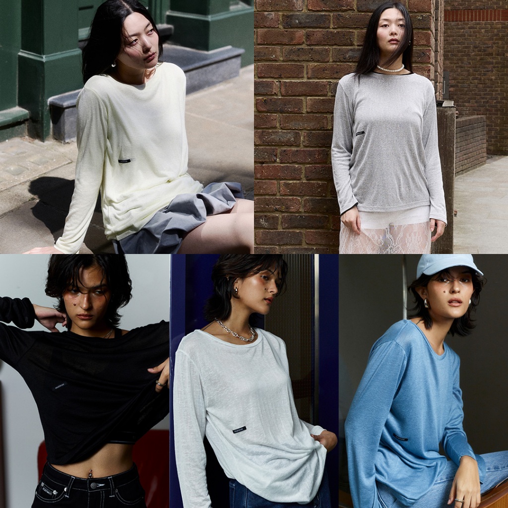 maison KEEPS | Wind Long Sleeve Top | เสื้อแขนยาวเบสิคผ้าซีทรู