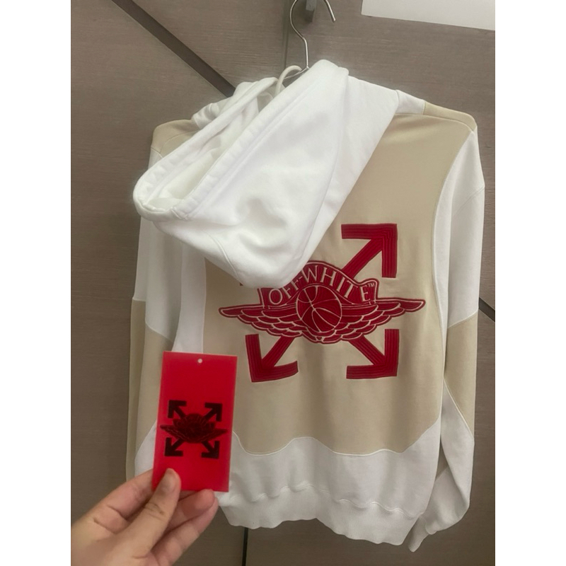 Air Jordan x Off- White Hoodie 'Sail White/University Red'-SIZE: M