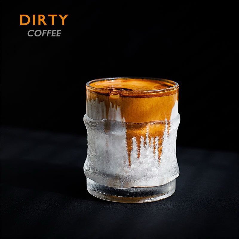 พร้อมส่ง 🩷 แก้วกาแฟขนาดเล็กใส่กาแฟ dirty รอบด้านจะเป็นวัสดุแก้วขุ่นขนาด 300 มิล