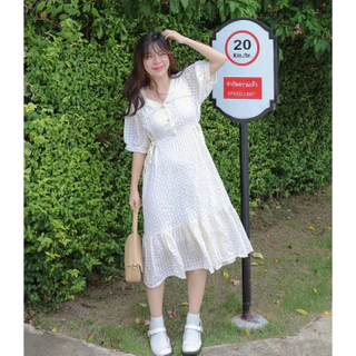 พร้อมส่ง 1-2 วัน🔥mili dress เดรสยาว มีแขนไปคาเฟ่ น่ารักเกาหลี