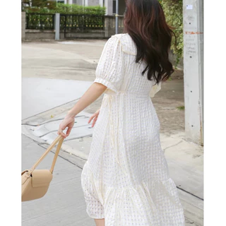 พร้อมส่ง 1-2 วัน🔥mili dress เดรสยาว มีแขนไปคาเฟ่ น่ารักเกาหลี