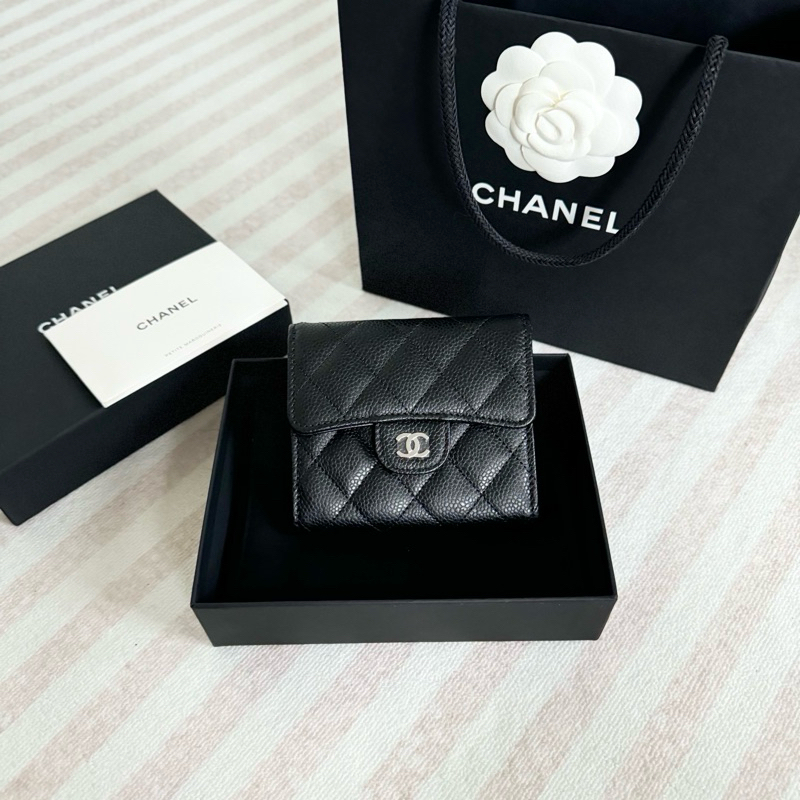 Kept unused(ของใหม่)‼️ Chanel wallet trifold microchip 3พับ ปี2023  สภาพใหม่