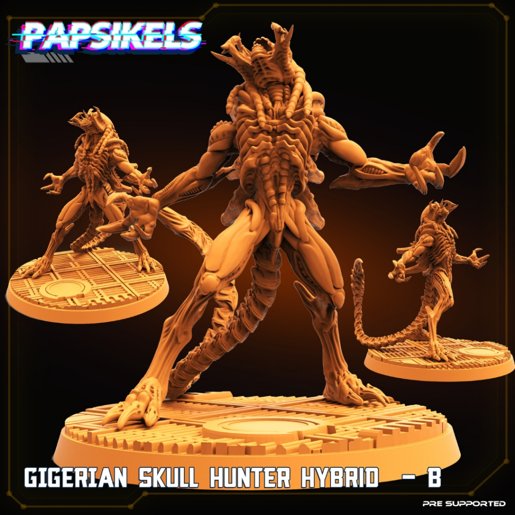 Gigerian Skull Hunter Hybrid [B] - Xeno Wars - Monstrosity Predalien / 32mm scale 3D printed miniatu