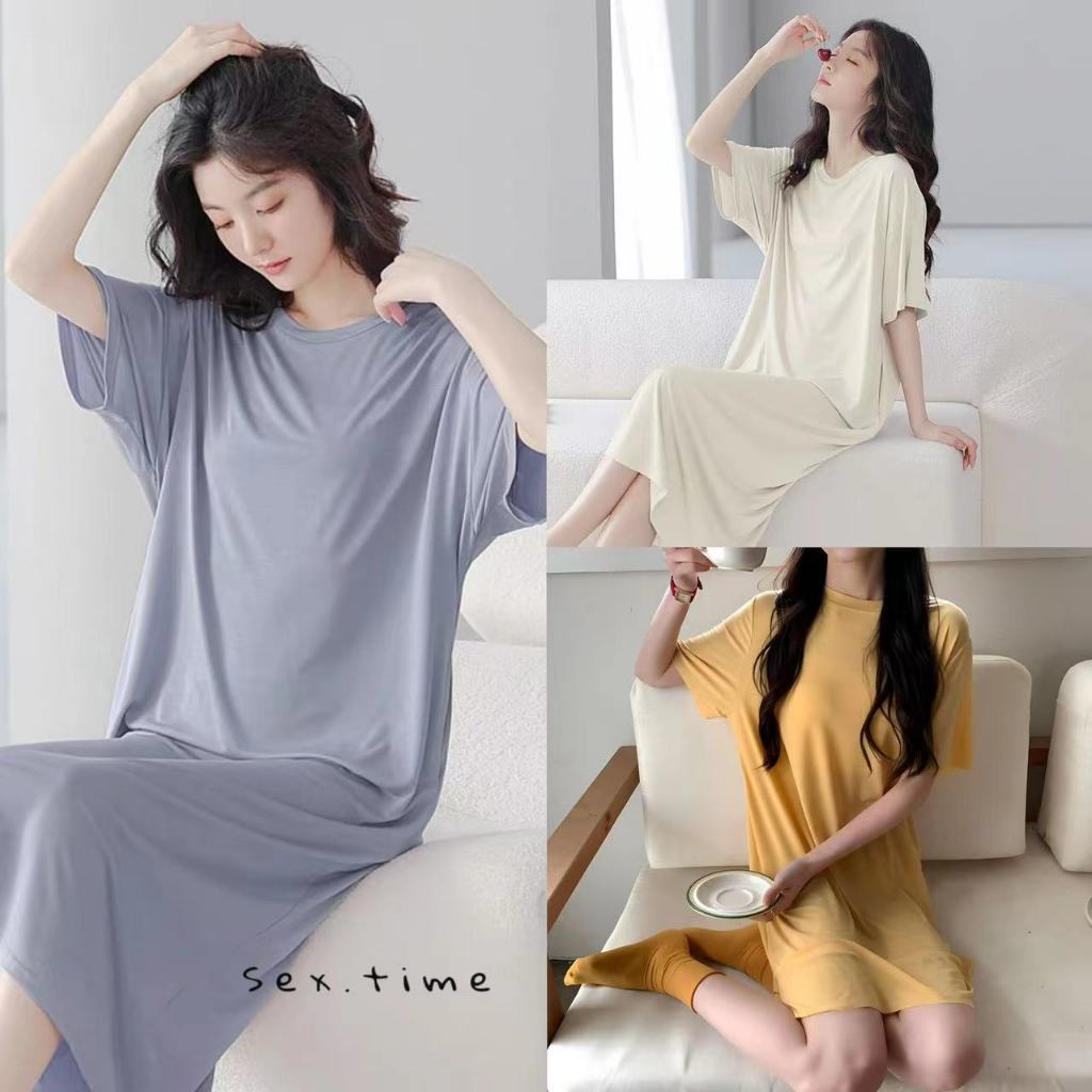Sex time ชุดนอนแขนสั้นขาสั้น ราคาถูกที่สุด ผ้ายืด ใส่สบาย ส่งไวจากไทย H9294