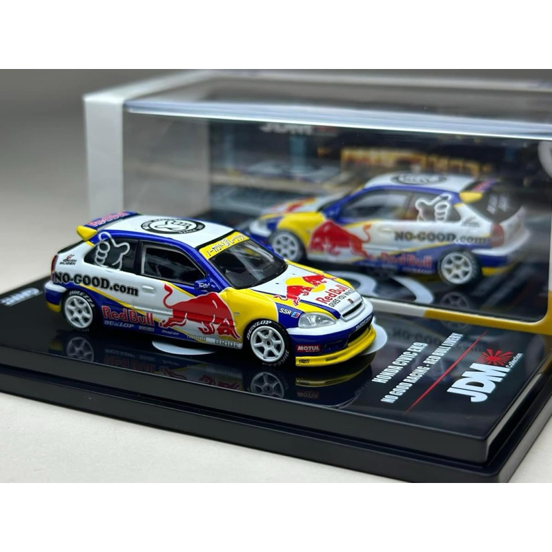 🔹Honda Civic EK9 No Good Racing Red Bull Livery Scale 1:64 ยี่ห้อ Inno 64