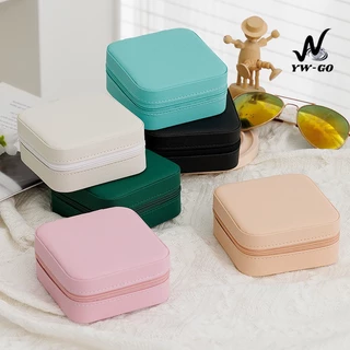 13สี กล่องเครื่องประดับ แบบพกพา แหวน ต่างหู สร้อยคอ กล่องเก็บของ สไตล์เกาหลี มีซิป (พร้อมส่ง)G2785