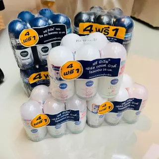 (แพค 4 ฟรี 1) นีเวียโรลออนระงับกลิ่นกาย 25 มล * 5 ขวด