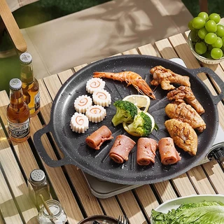 กระทะปิ้งย่าง กระทะย่างเนย ขอบยก เคลือบ Non-Stick มี3ขนาด 28/30/32/34/36/38cm
