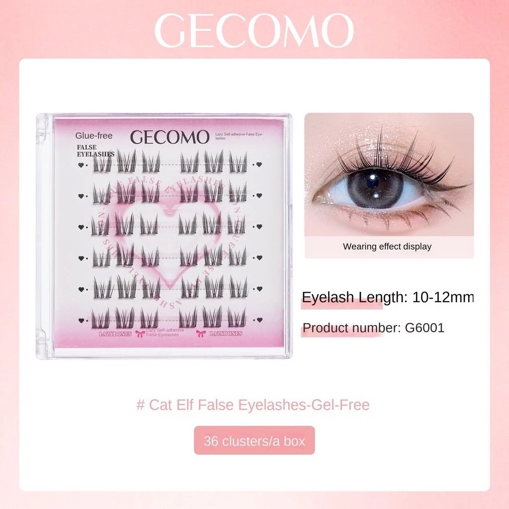 E171 GECOMO ขนตาปลอมแบบช่อ พร้อมติด ไม่ต้องใช้กาว ดูเป็นธรรมชาติ ติดทน - 1
