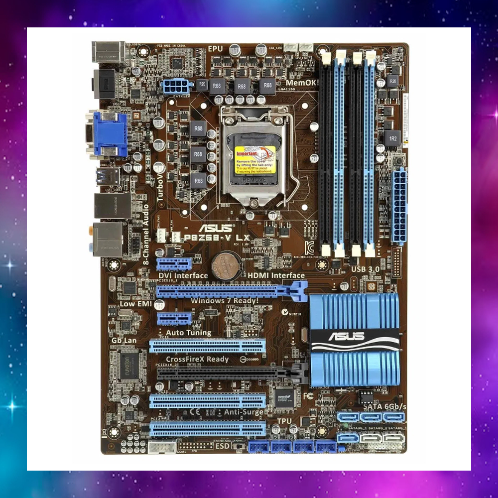 MAINBOARD (เมนบอร์ด) ASUS P8Z68-V LX 1155 GEN2-3 ใช้งานปกติ ขา socket ตามรูปภาพ