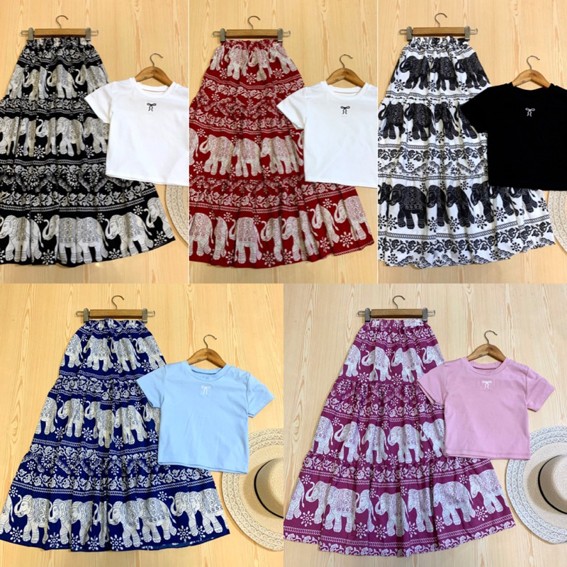 LILY เซ็ต 2 ชิ้น[เสื้อ+กระโปรง] ชุดน่ารักมาก เสื้อผ้าเด้งเนื้อดี กระโปรงผ้าพริ้วสวย ทรงน่ารักใส่ได้ตลอดค่า