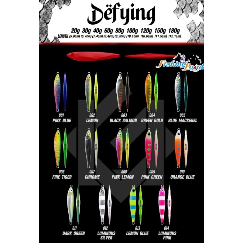 เหยื่อจิ๊ก LF รุ่น Defying 20g/40g/60g มาพร้อมเบ็ด HV760 พร้อมใช้