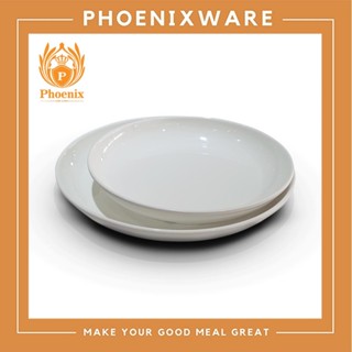 จานกลม บัวลึก 8.5 นิ้ว 10 นิ้ว 12 นิ้ว เมลามีน สีขาว Luxxe L…