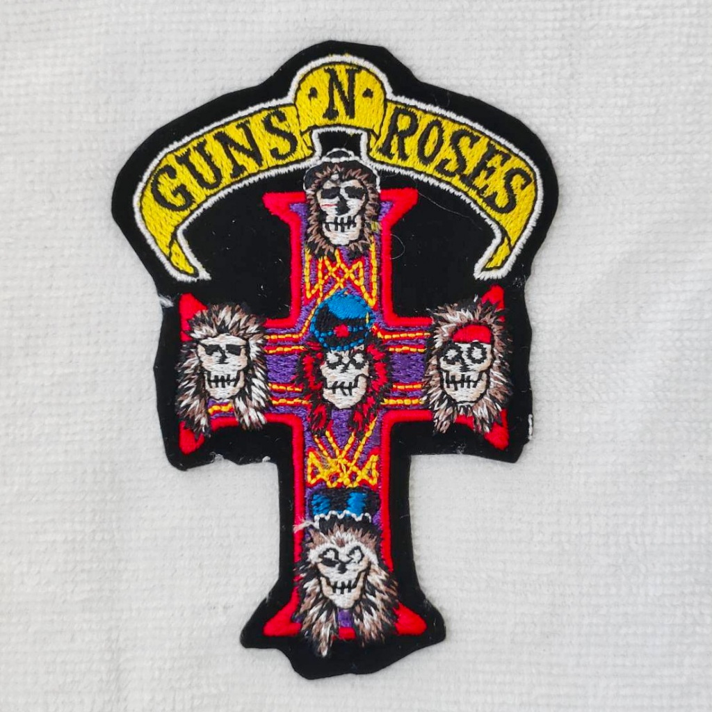 อาร์มติดเสื้อ อาร์ม ตัวรีด วงดนตรี วงร๊อค Guns N Roses Iron on Patch วง กันแอนด์โรส ตกแต่งเสื้อผ้า D