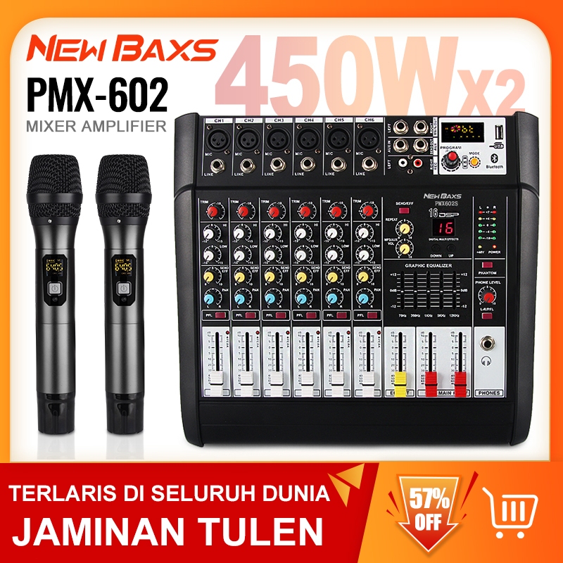 NEW BAXS PMX602S/PMX602D mixer amplifier wireless microphone all-in-one supports Bluetooth/USB/MP3 b
