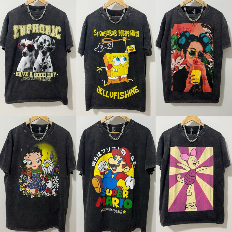 เสื้ิอโอเวอร์ไซส์ ผ้าฟอกวินเทจ เสื้อฟอกงานใหม่ล่าสุด