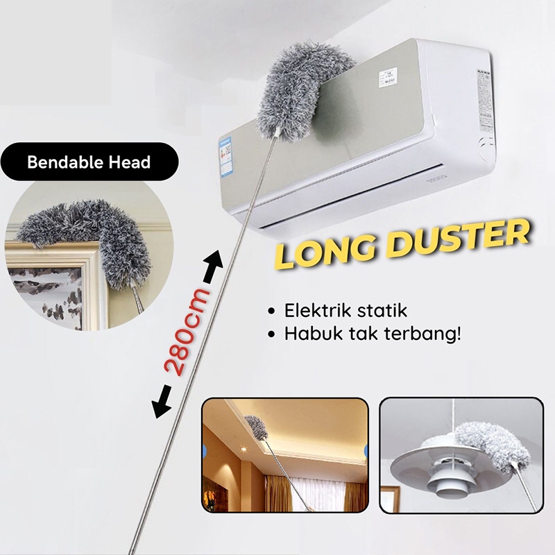 จัดส่งจากกรุงเทพ ไม้ปัดขนไก่ ไม้ปัดฝุ่น รถยนต์ ไม้กวาดหยากไย่ ไม้ปัดฝุ่นไมโครไฟเบอร์ ปรับความงอ ปรับยืดได้ 0.8-2.8 ม ซัก - รูปที่ 2