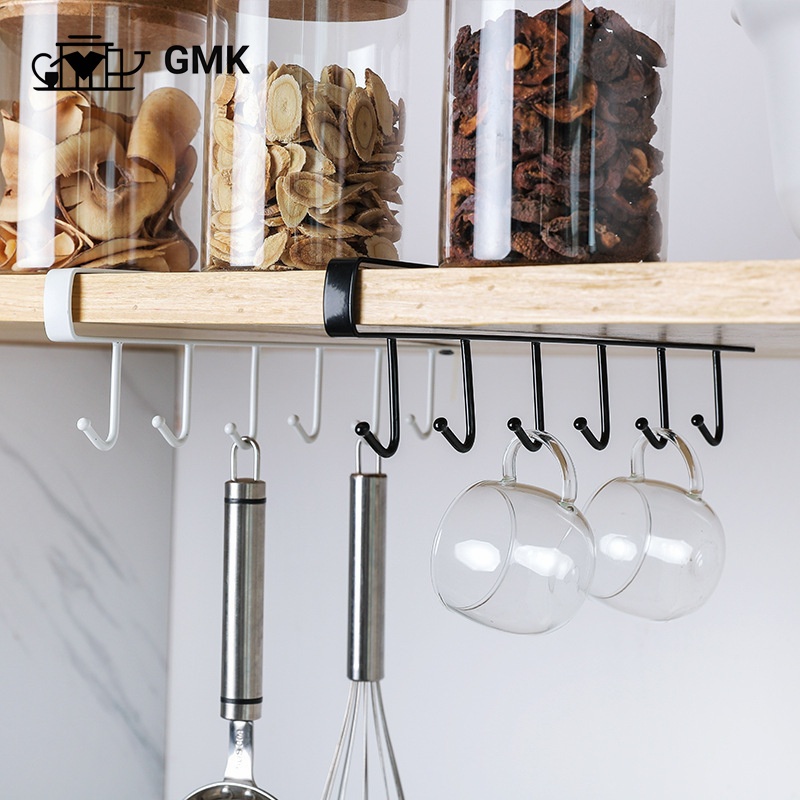 ตะขอเหล็กอเนกประสงค์ แขวนถ้วย ผ้า แปรงได ไม่ต้องเจาะผนัง เพียงแขวนเสียบกับฐานชั้นของตู้ครัว กันน้ำ ไม่เป็นสนิมG2736