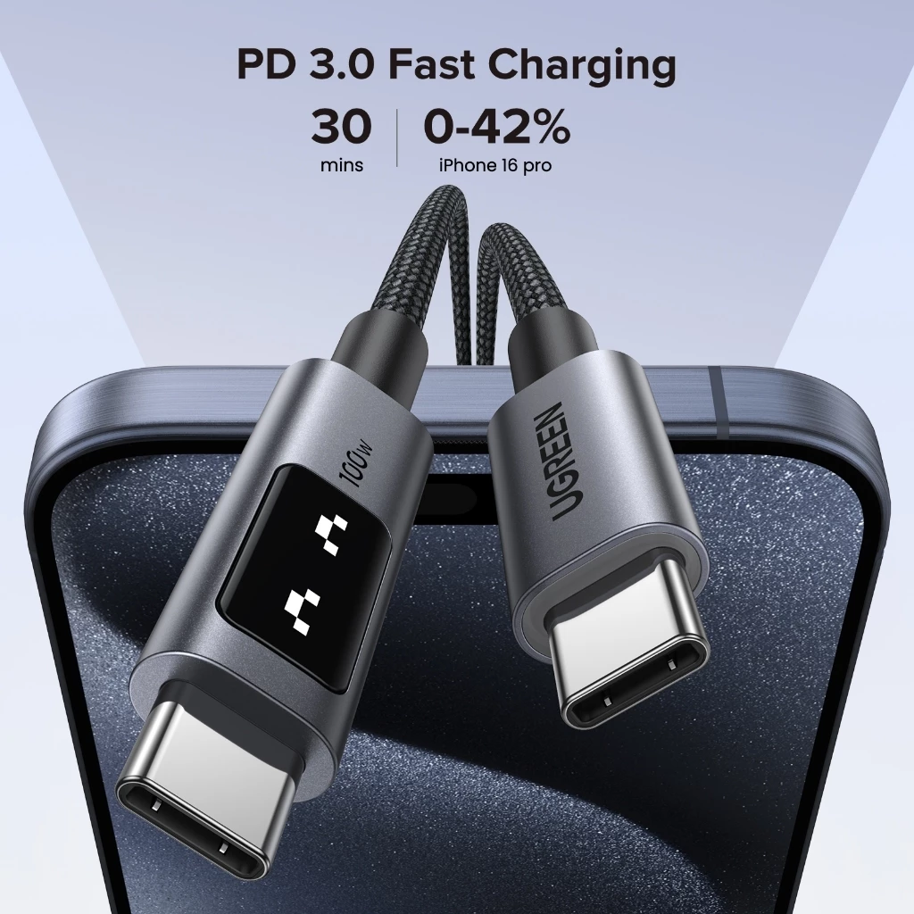 UGREEN Uno สายชาร์จ 100W USBC to USB C รองรับ PD ชาร์จเร็ว สําหรับ iPhone 16 Series Samsung S24 รุ่น L509 thumbnail 5