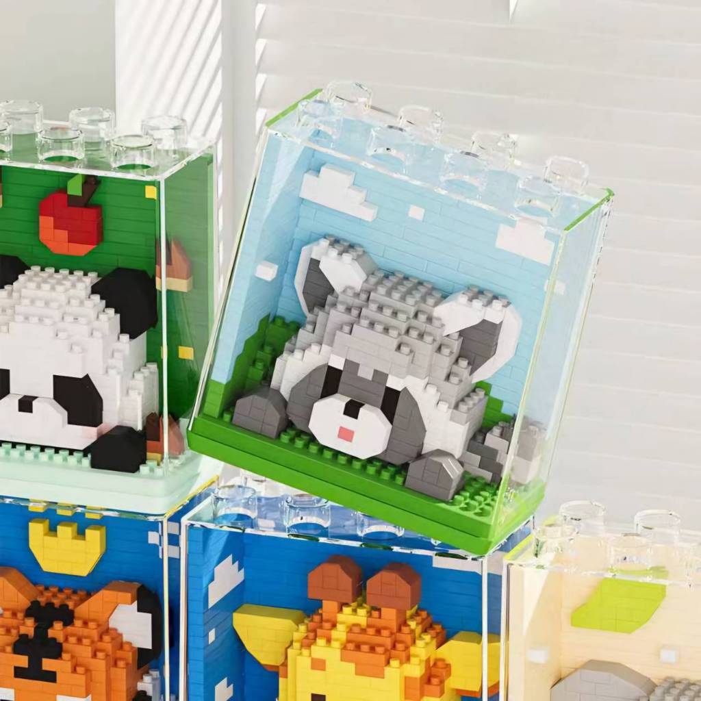 สุดฮอตของใหม่ ของขวัญของเล่นโมเดล Zoo Series Building Blocks สัตว์น่ารักพร้อมกล่องลูกบาศก์✨🎁