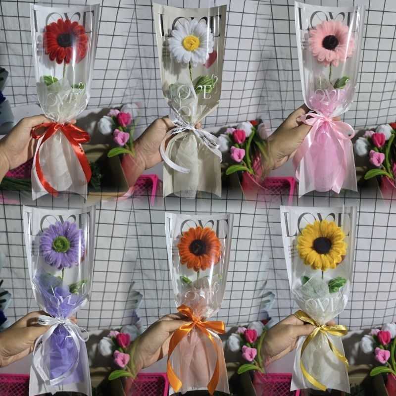 ส่งจาก กทม. ช่อดอกเดซี่ ลวดกำมะหยี่ handmade (ช่อดอกไม้รับปริญญา,ช่อดอกไม้ปัจจิม,วาเลนไทน์)
