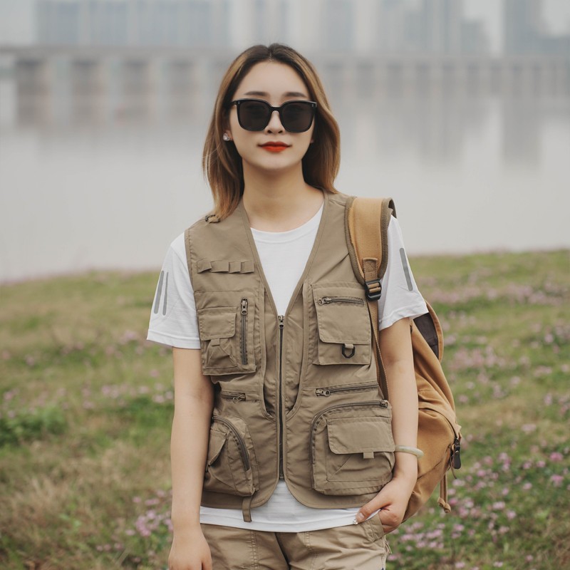 คุณภาพสูงเสื้อกั๊ก เสื้อแจ็คเก็ตคาร์โก้ เสื้อกั๊กหลายกระเป๋าใหม่ล่าสุด