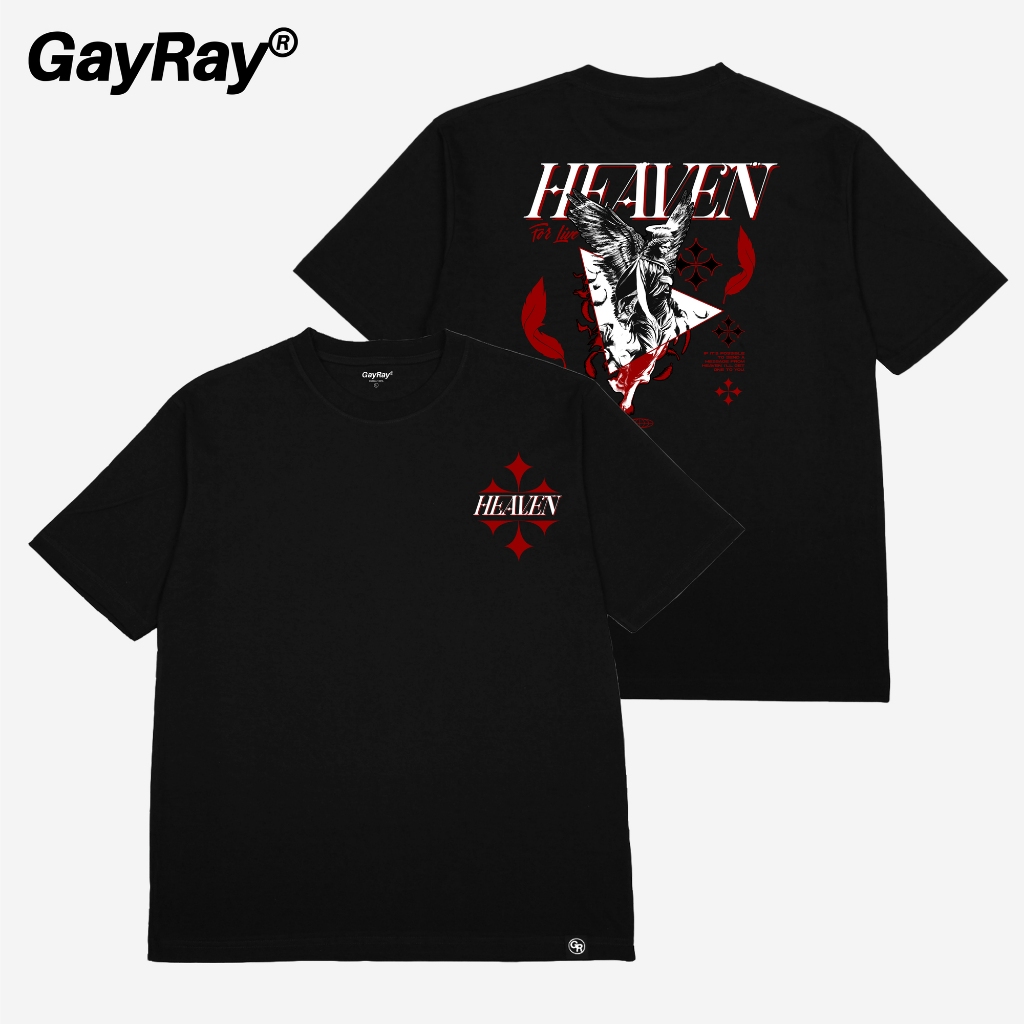 GayRay ⎰HEAVEN.⎱  เสื้อยืดโอเวอร์ไซส์ Cotton 100% นุ่่ม ใส่สบาย