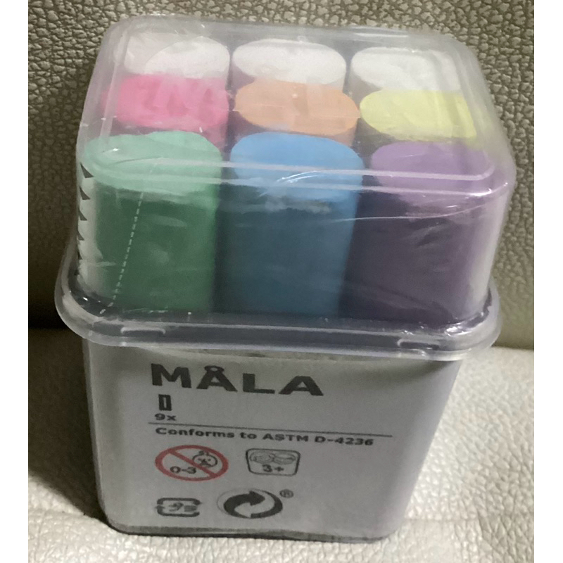 IKEAแท้ ขายถูกมาก สีชอค์กสำหรับเขียนกระดาน ในเซตมีจำนวน 9 แท่ง คละสี IKEA คุ้มมาก